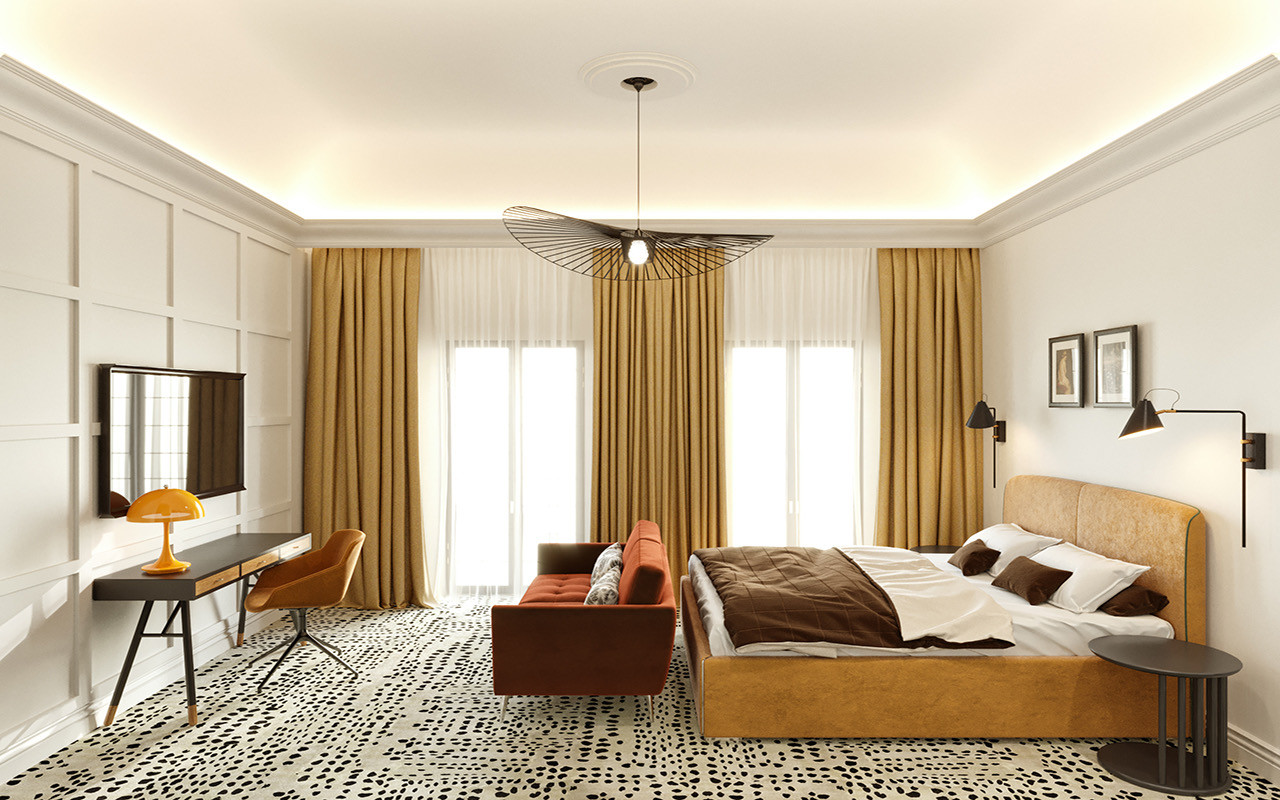 Hotel Room Interior Design in Chelsea, SW5, London, designed and built by MVV