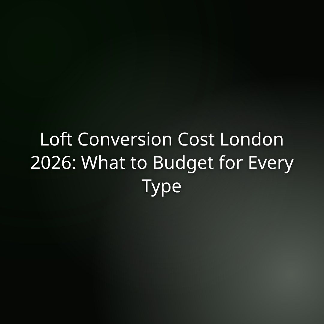 Loft Conversion Cost London 2026: What to Budget for Every Type